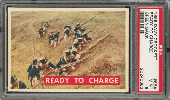 1956 Topps "Davy Crockett - Green Back" #66A "Ready to Charge" – PSA MINT 9 "1 of 2!" 